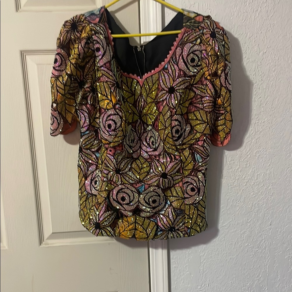 Elegant Multicolor Sequined Women's Blouse